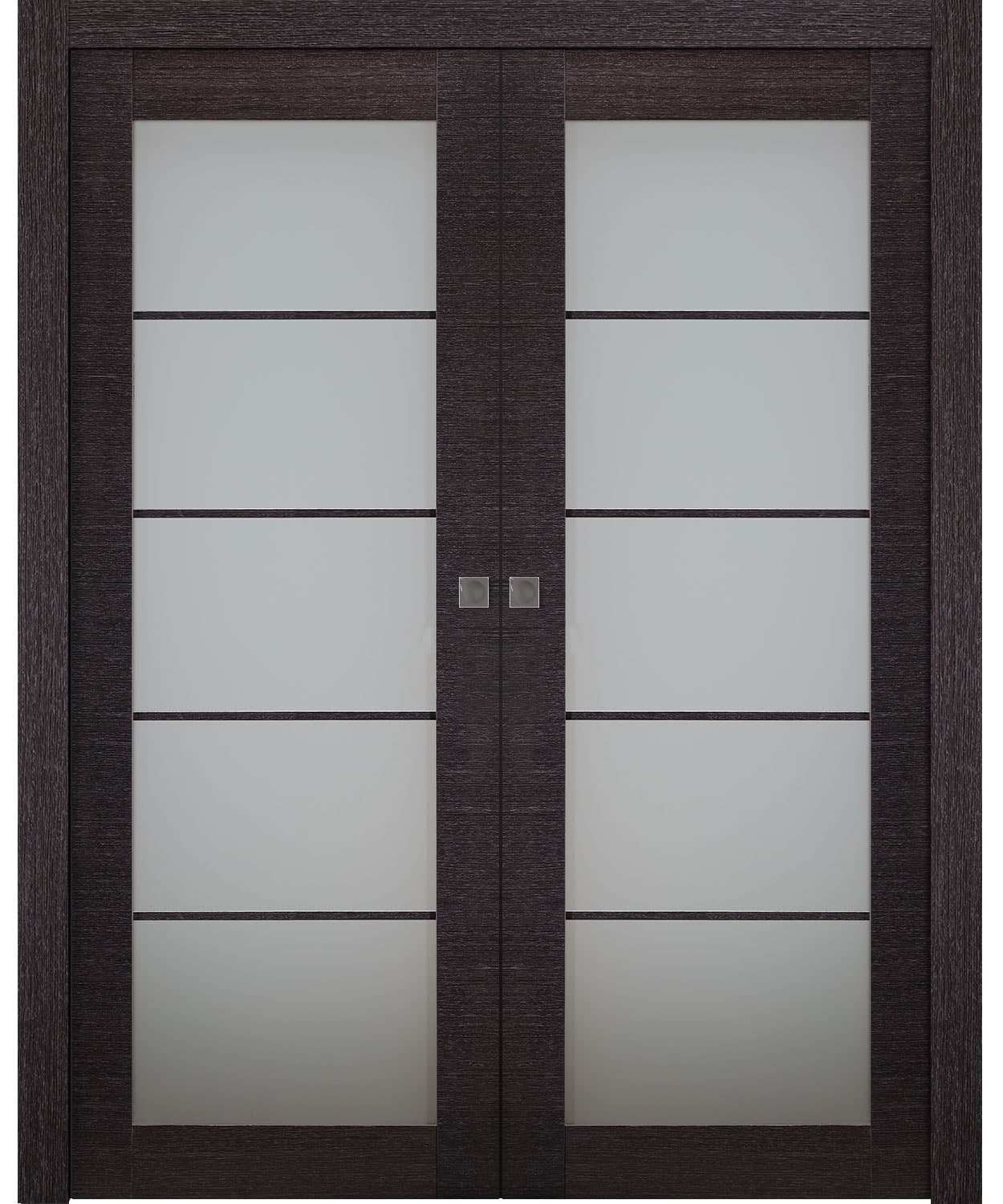 AVANTI 5 LITE VETRO BLACK APRICOT DOUBLE POCKET BELLDINNI MODERN INTERIOR DOOR - 1