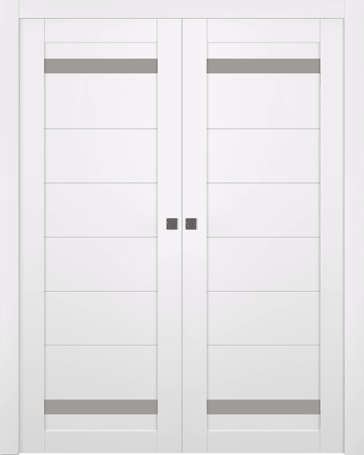 PERLA VETRO SNOW WHITE DOUBLE POCKET BELLDINNI MODERN INTERIOR DOOR - 1