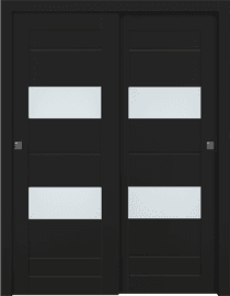 VITA VETRO BLACK MATTE BYPASS BELLDINNI MODERN INTERIOR DOOR - 1