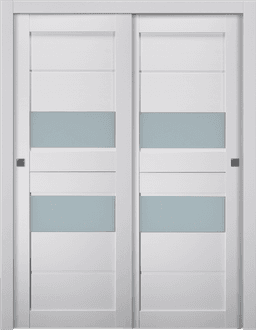 DESSA VETRO BIANCO NOBLE BYPASS BELLDINNI MODERN INTERIOR DOOR - 1