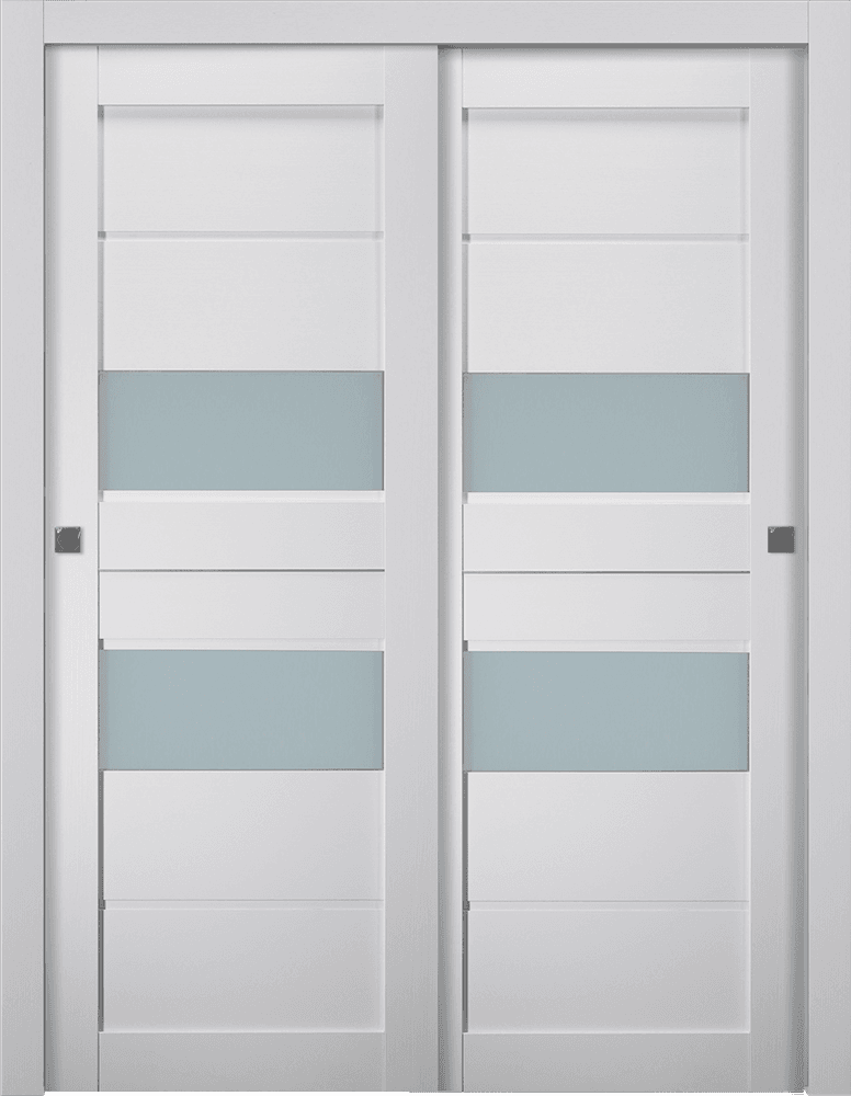 DESSA VETRO BIANCO NOBLE BYPASS BELLDINNI MODERN INTERIOR DOOR - 1