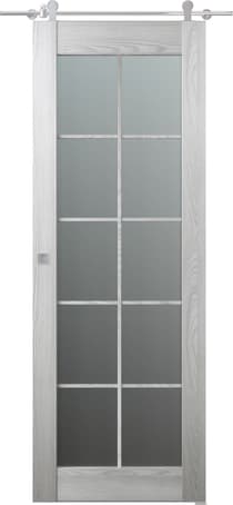 AVON 10 LITE VETRO RIBEIRA ASH DOUBLE BARN BELLDINNI MODERN INTERIOR DOOR - 1