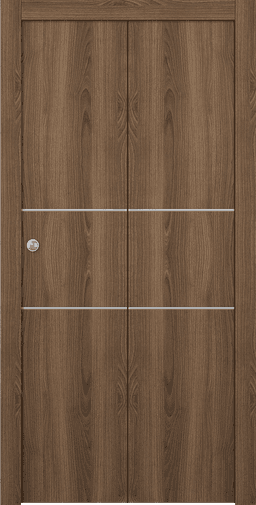 OPTIMA 2H PECAN NUTWOOD BI-FOLD DOORS BELLDINNI MODERN INTERIOR DOOR - 1
