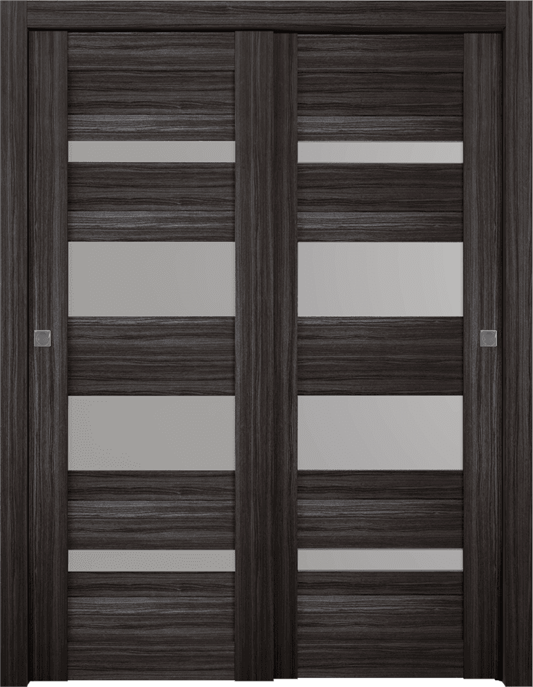 MIRELLA VETRO GRAY OAK BYPASS BELLDINNI MODERN INTERIOR DOOR - 1