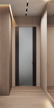AVANTI 202 VETRO BLACK APRICOT INVISIBLE METAL FRAME BELLDINNI MODERN INTERIOR DOOR - 1