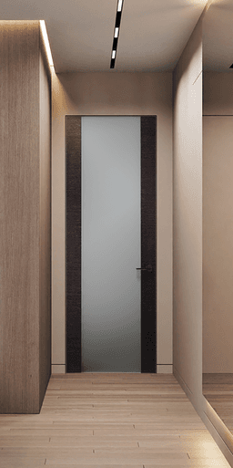 AVANTI 202 VETRO BLACK APRICOT INVISIBLE METAL FRAME BELLDINNI MODERN INTERIOR DOOR - 1