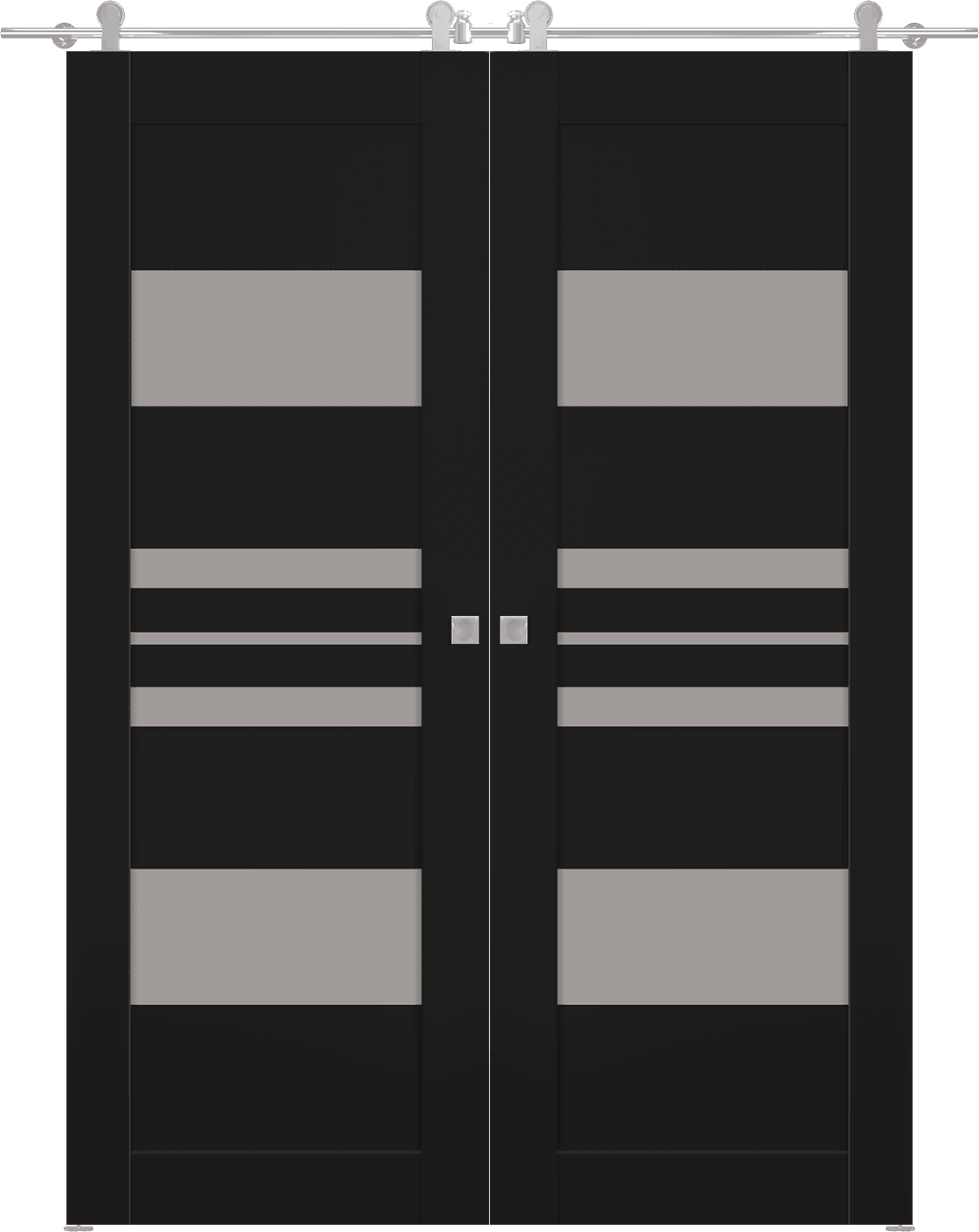 ROMI VETRO BLACK MATTE DOUBLE BARN BELLDINNI MODERN INTERIOR DOOR - 1