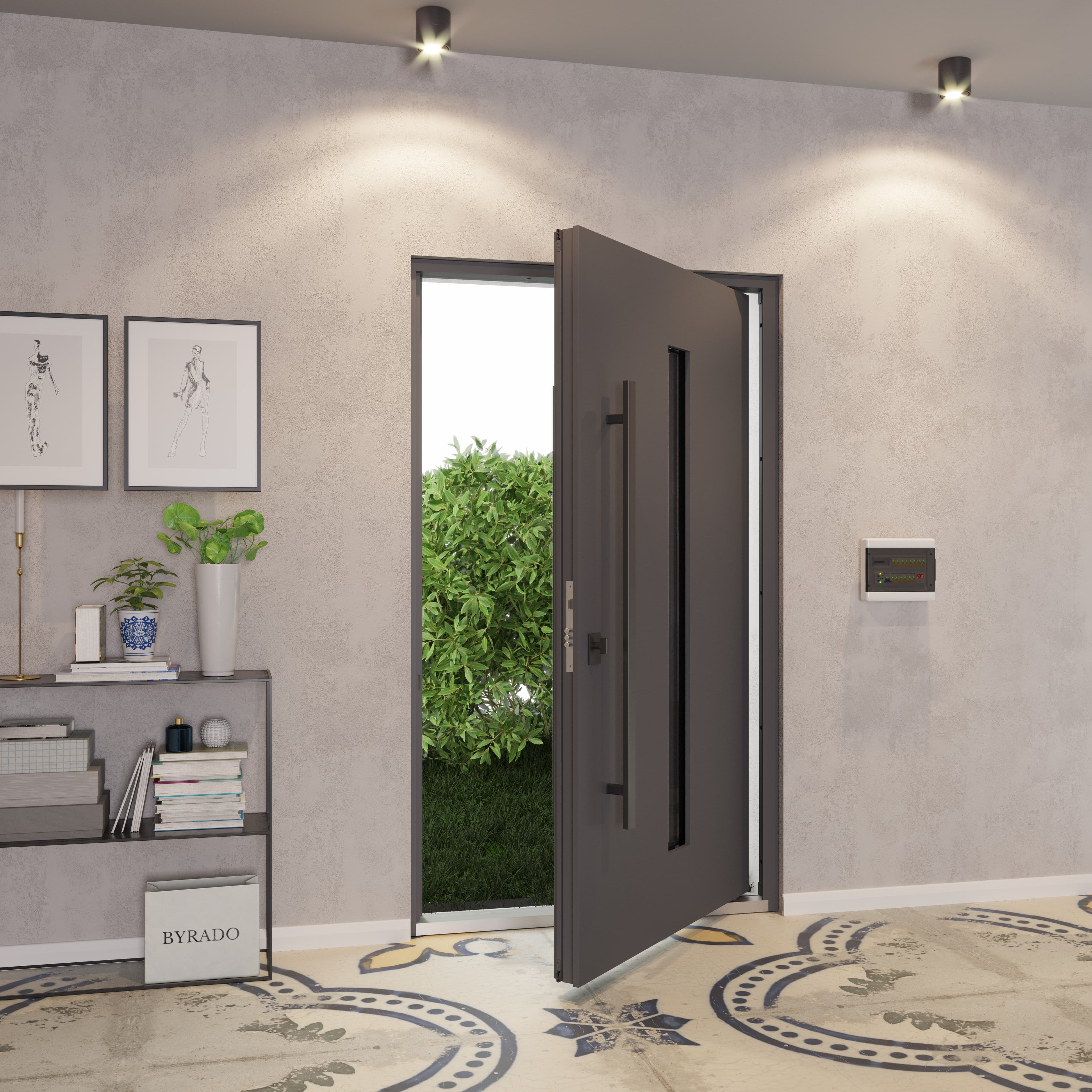 Single pivot metal-aluminum modern exterior door Axis 1130 - 4