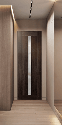 AVON 101 VETRO VERALINGA OAK DOUBLE INVISIBLE METAL FRAME BELLDINNI MODERN INTERIOR DOOR - 2