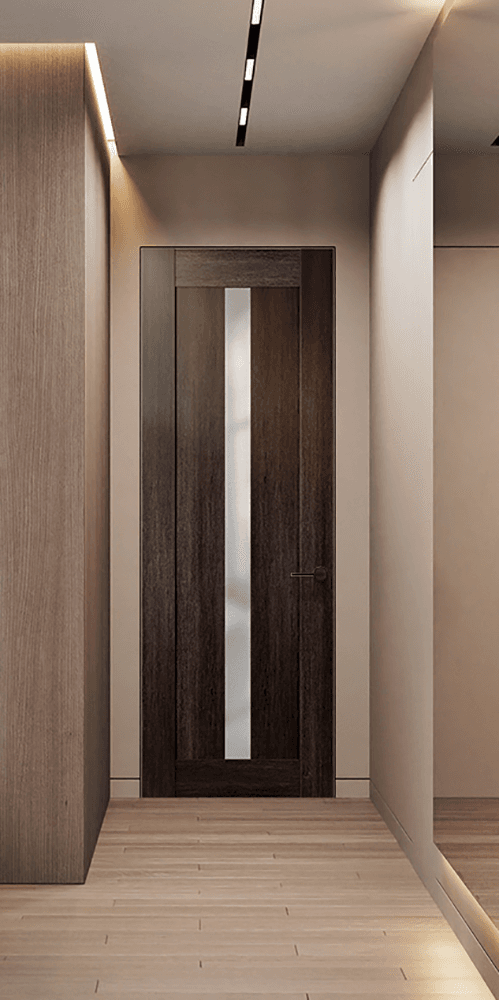 AVON 101 VETRO VERALINGA OAK DOUBLE INVISIBLE METAL FRAME BELLDINNI MODERN INTERIOR DOOR - 2