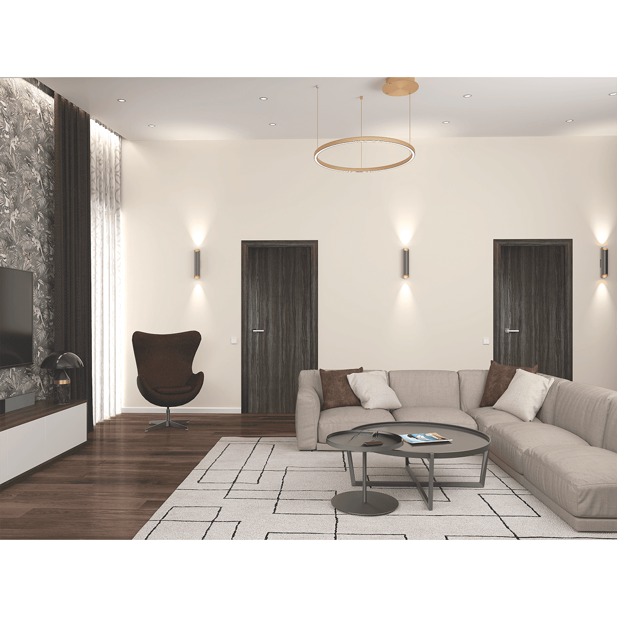 PALLADIO GRAY OAK POCKET DOORS BELLDINNI MODERN INTERIOR DOOR - 4