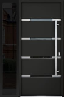 Single Modern Steel Exterior Door Deux 1105 Black 8ft - 2
