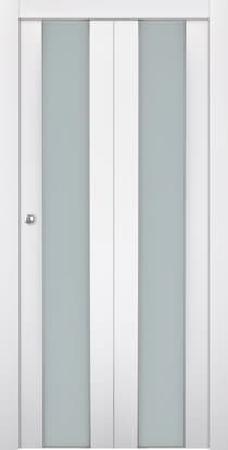 SMART PRO H3G VETRO POLAR WHITE BI-FOLD BELLDINNI MODERN INTERIOR DOOR - 1