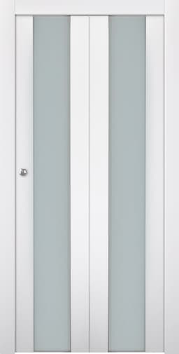 SMART PRO H3G VETRO POLAR WHITE BI-FOLD BELLDINNI MODERN INTERIOR DOOR - 1
