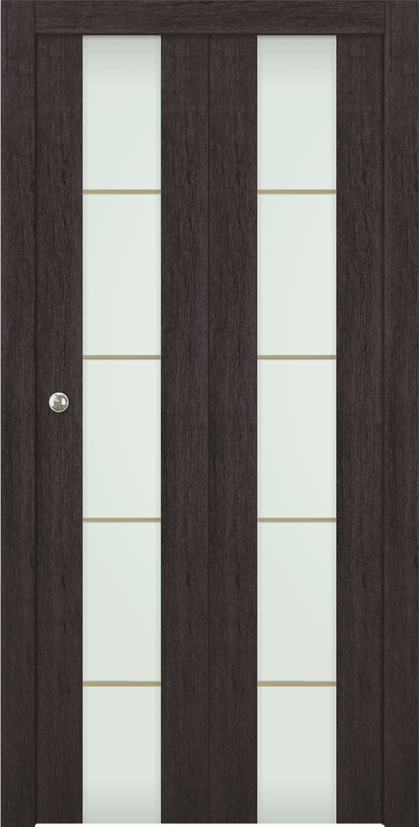 AVON 202 4H GOLD STRIPS VETRO VERALINGA OAK DOUBLE BI-FOLD DOORS BELLDINNI MODERN INTERIOR DOOR - 1