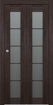 AVON 5 LITE VETRO VERALINGA OAK BI-FOLD BELLDINNI MODERN INTERIOR DOOR - 1