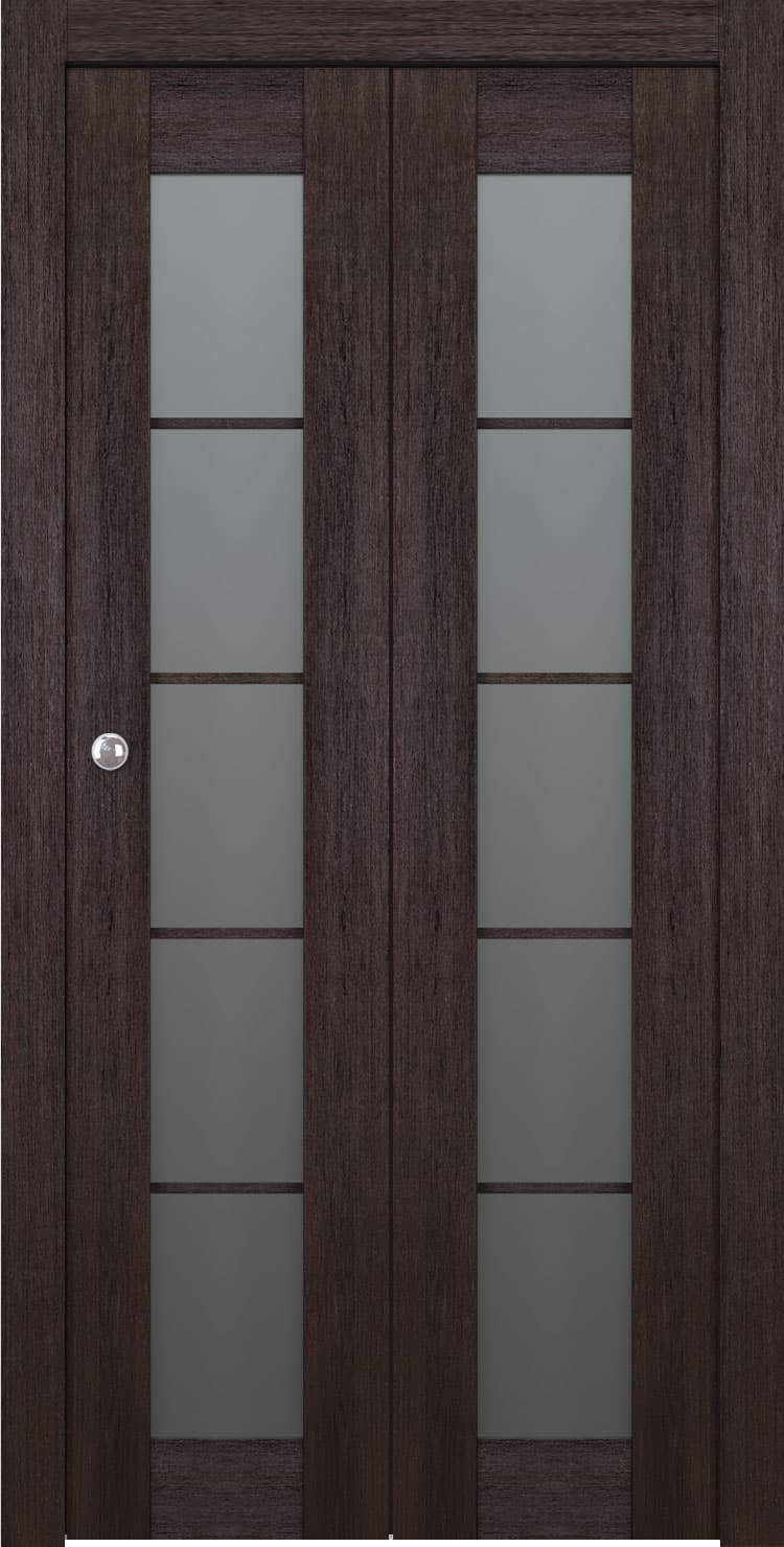 AVON 5 LITE VETRO VERALINGA OAK BI-FOLD BELLDINNI MODERN INTERIOR DOOR - 1