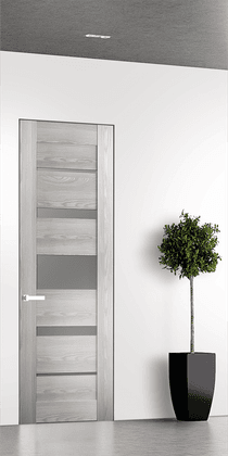 AVON 07-03 VETRO RIBEIRA ASH INVISIBLE METAL FRAME BELLDINNI MODERN INTERIOR DOOR - 1