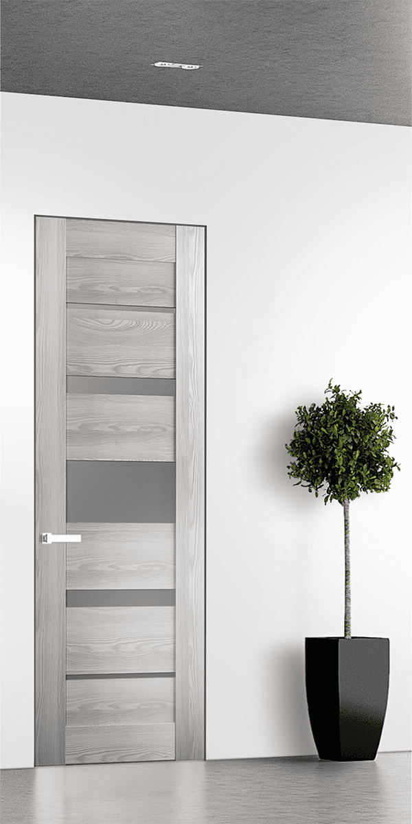 AVON 07-03 VETRO RIBEIRA ASH INVISIBLE METAL FRAME BELLDINNI MODERN INTERIOR DOOR - 1