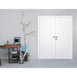 PALLADIO 2U BLACK BIANCO NOBLE DOUBLE DOORS BELLDINNI MODERN INTERIOR DOOR - 2