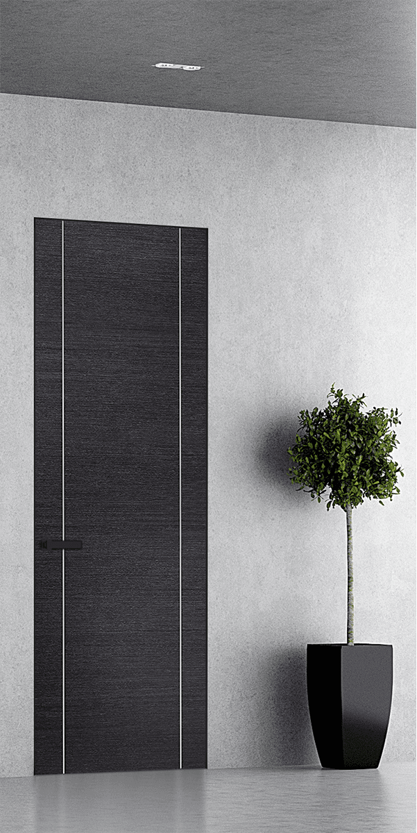 AVANTI 2U BLACK APRICOT DOUBLE INVISIBLE METAL FRAME BELLDINNI MODERN INTERIOR DOOR - 1