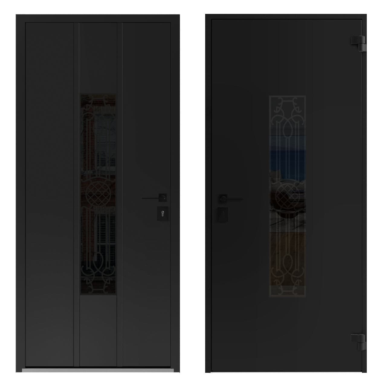 Single metal-aluminum modern exterior door Ronex 1477 - 11