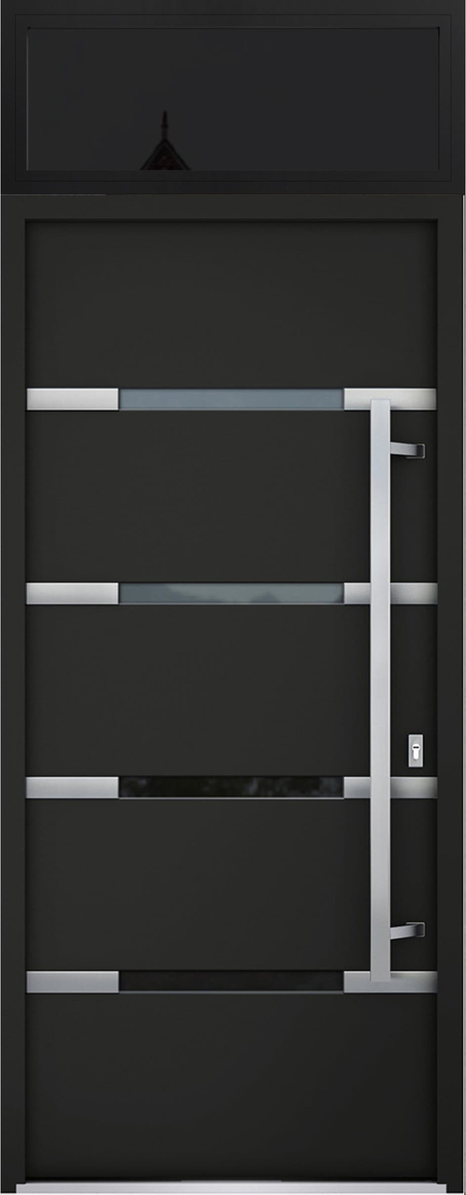 Single Modern Steel Exterior Door Deux 1105 Black - 4