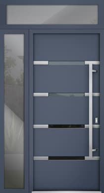 Single Modern Steel Exterior Door Deux 1105 Gray 8ft - 5