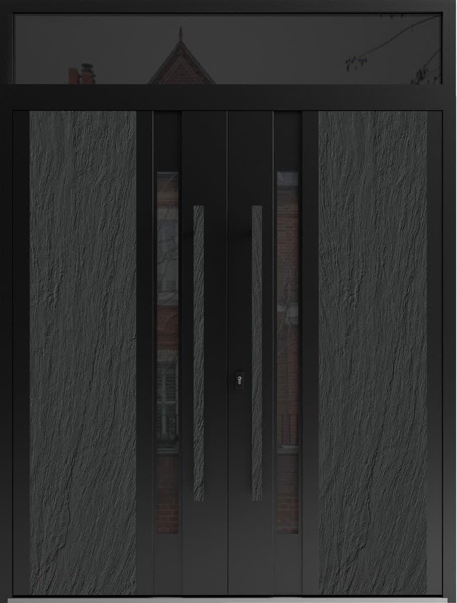 Double metal-aluminum modern exterior door Dekton 0163 5ft - 4