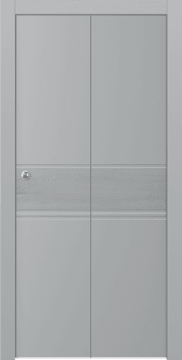 TWINWOOD 2 LIGHT GREY BI-FOLD BELLDINNI MODERN INTERIOR DOOR - 1