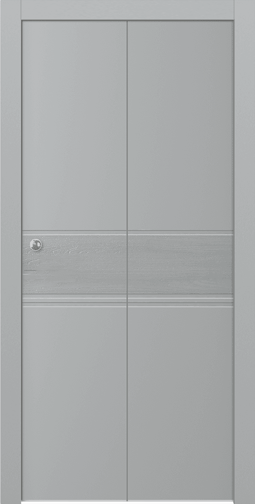 TWINWOOD 2 LIGHT GREY BI-FOLD BELLDINNI MODERN INTERIOR DOOR - 1