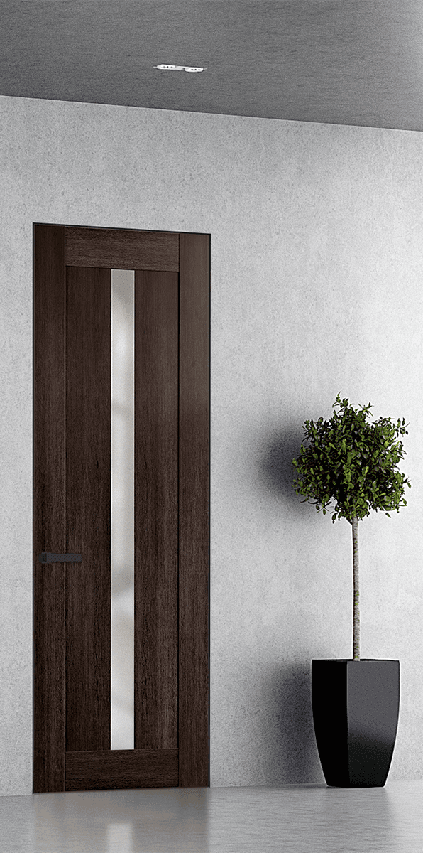 AVON 101 VETRO VERALINGA OAK INVISIBLE METAL FRAME BELLDINNI MODERN INTERIOR DOOR