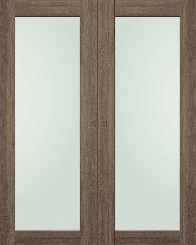 AVON 207 VETRO PECAN NUTWOOD DOUBLE MAGIC DOORS BELLDINNI MODERN INTERIOR DOOR - 1