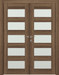 AVON 07-07 VETRO PECAN NUTWOOD DOUBLE DOORS BELLDINNI MODERN INTERIOR DOOR - 1