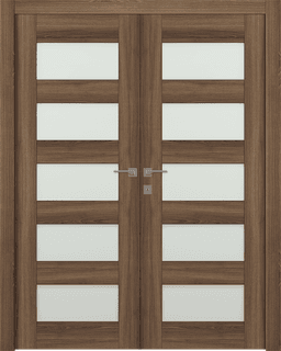 AVON 07-07 VETRO PECAN NUTWOOD DOUBLE DOORS BELLDINNI MODERN INTERIOR DOOR - 1