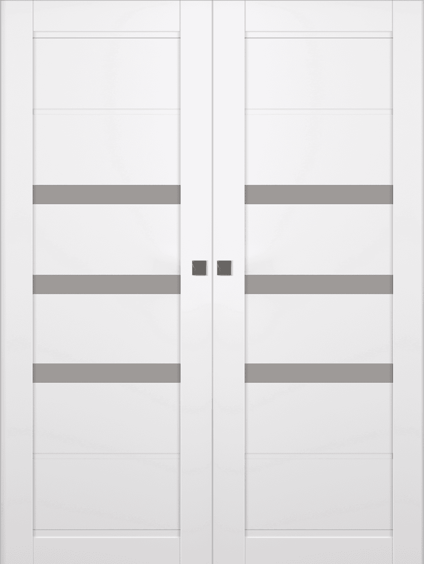 RITA VETRO SNOW WHITE DOUBLE MAGIC BELLDINNI MODERN INTERIOR DOOR - 1