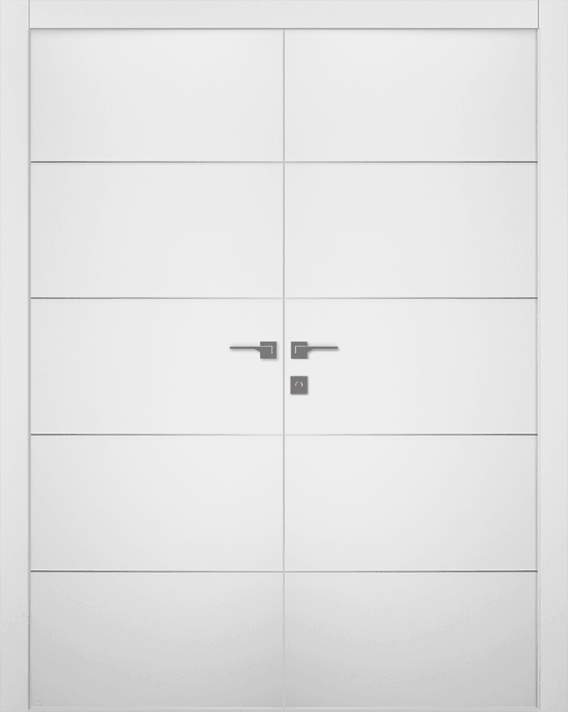 OPTIMA 4H SNOW WHITE DOUBLE BELLDINNI MODERN INTERIOR DOOR - 1