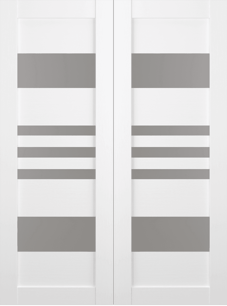 LETI VETRO BIANCO NOBLE DOUBLE BI-FOLD BELLDINNI MODERN INTERIOR DOOR - 2