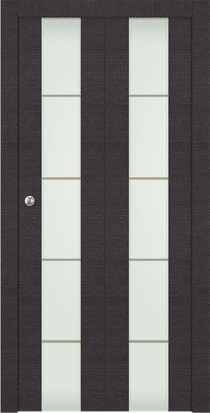 AVANTI 202 4H GOLD STRIPS VETRO BLACK APRICOT DOUBLE BI-FOLD DOORS BELLDINNI MODERN INTERIOR DOOR - 1