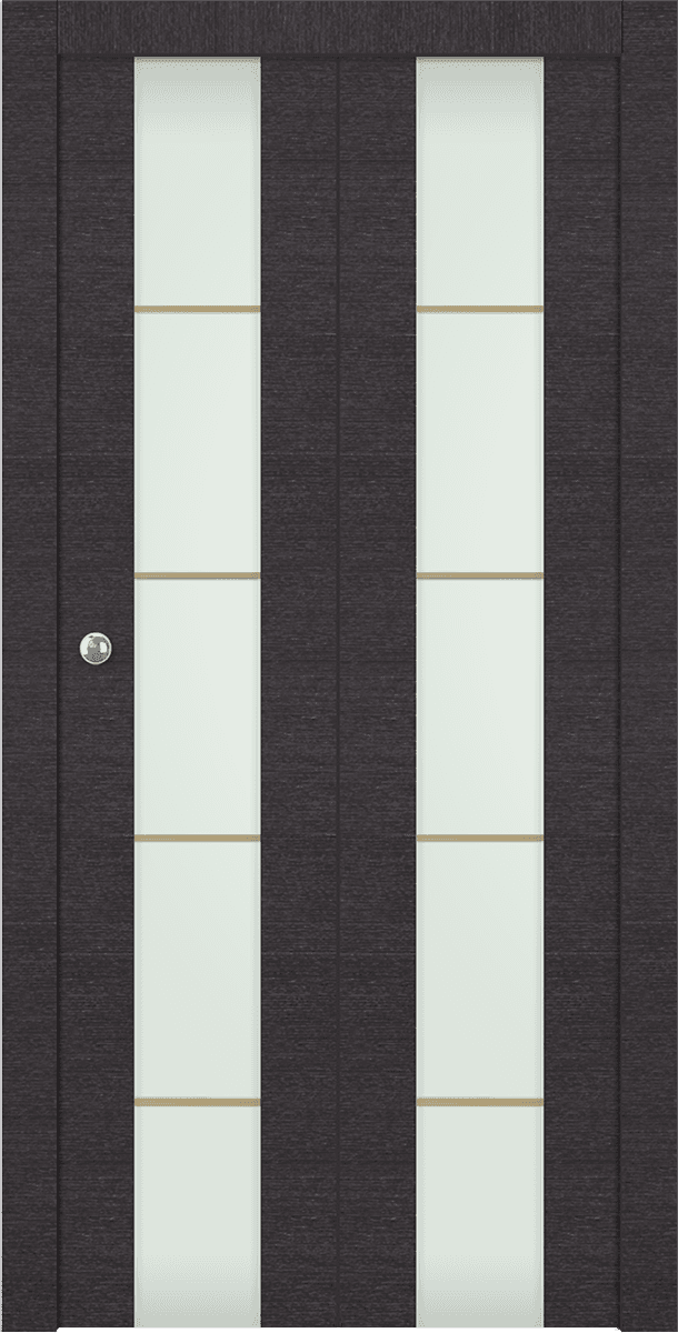 AVANTI 202 4H GOLD STRIPS VETRO BLACK APRICOT DOUBLE BI-FOLD DOORS BELLDINNI MODERN INTERIOR DOOR - 1