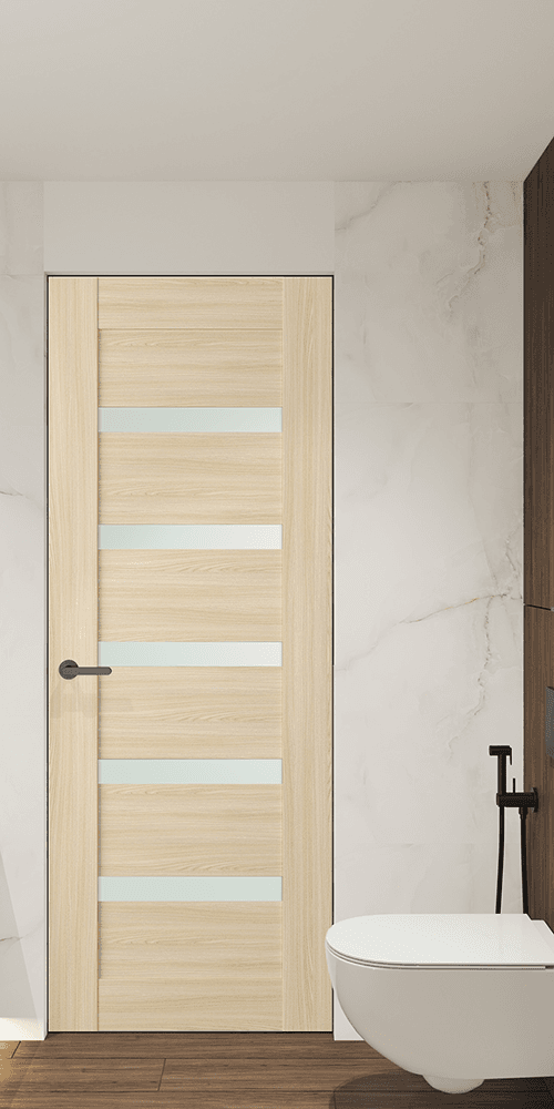 AVON 07-04 VETRO LOIRE ASH DOUBLE INVISIBLE METAL FRAME BELLDINNI MODERN INTERIOR DOOR - 1