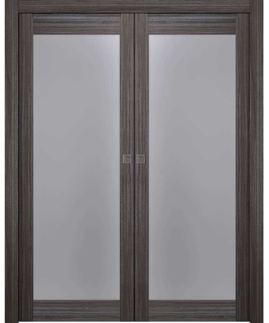PALLADIO 207 VETRO GRAY OAK DOUBLE POCKET BELLDINNI MODERN INTERIOR DOOR - 1