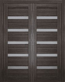 LEORA VETRO GRAY OAK DOUBLE POCKET BELLDINNI MODERN INTERIOR DOOR - 1