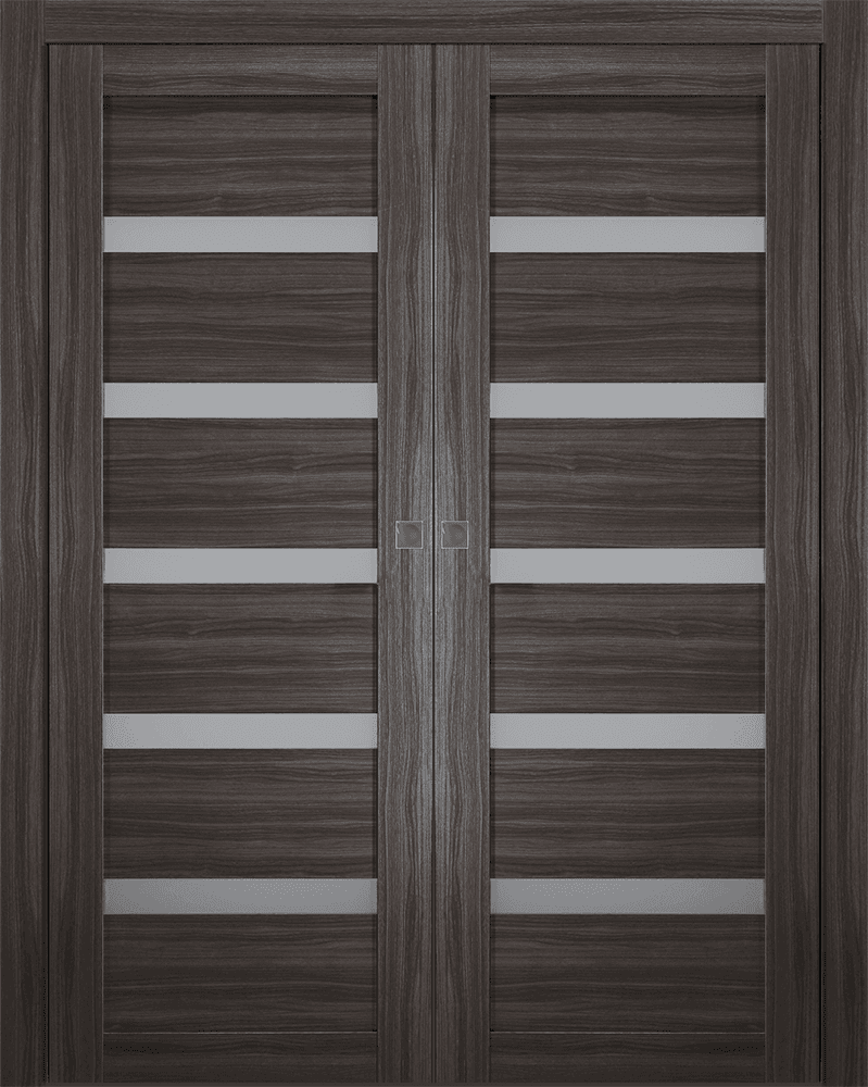 LEORA VETRO GRAY OAK DOUBLE POCKET BELLDINNI MODERN INTERIOR DOOR - 1