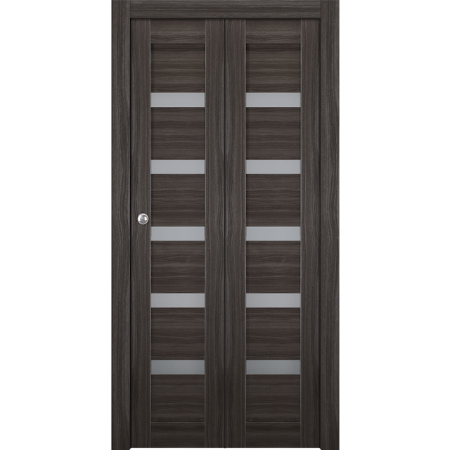 LEORA VETRO GRAY OAK BI-FOLD BELLDINNI MODERN INTERIOR DOOR