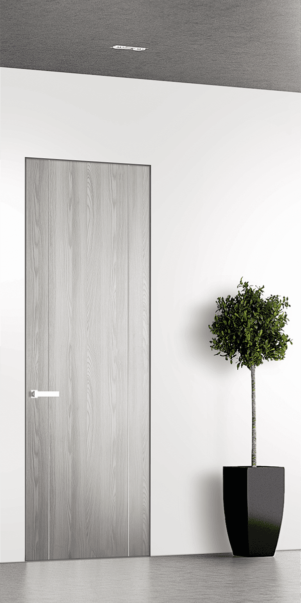 OPTIMA 2U RIBEIRA ASH DOUBLE INVISIBLE METAL FRAME BELLDINNI MODERN INTERIOR DOOR - 1