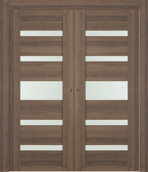 AVON 07-05 VETRO PECAN NUTWOOD DOUBLE POCKET DOORS BELLDINNI MODERN INTERIOR DOOR - 1