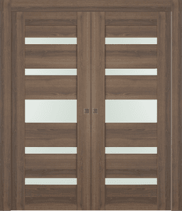 AVON 07-05 VETRO PECAN NUTWOOD DOUBLE POCKET DOORS BELLDINNI MODERN INTERIOR DOOR - 1