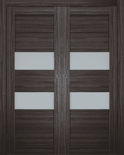 DESSA VETRO GRAY OAK DOUBLE POCKET BELLDINNI MODERN INTERIOR DOOR - 9