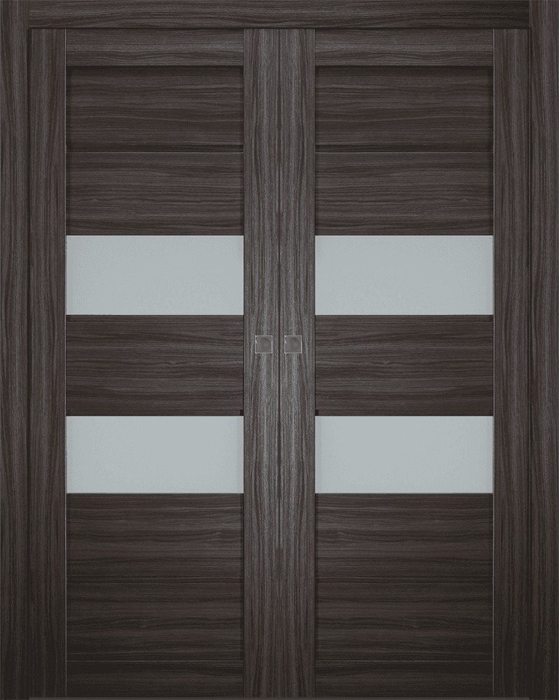 DESSA VETRO GRAY OAK DOUBLE POCKET BELLDINNI MODERN INTERIOR DOOR - 9